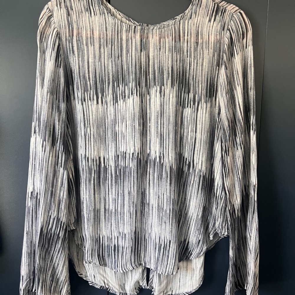 Anthropologie Black and White Striped Blouse